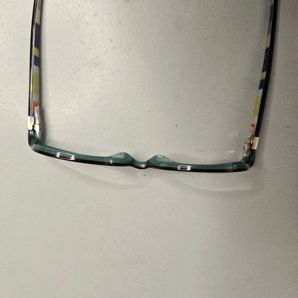 Kate‎ Spade Alvena 0X77 Teal Green Striped Oval Eyeglasses Frames 130mm Womens